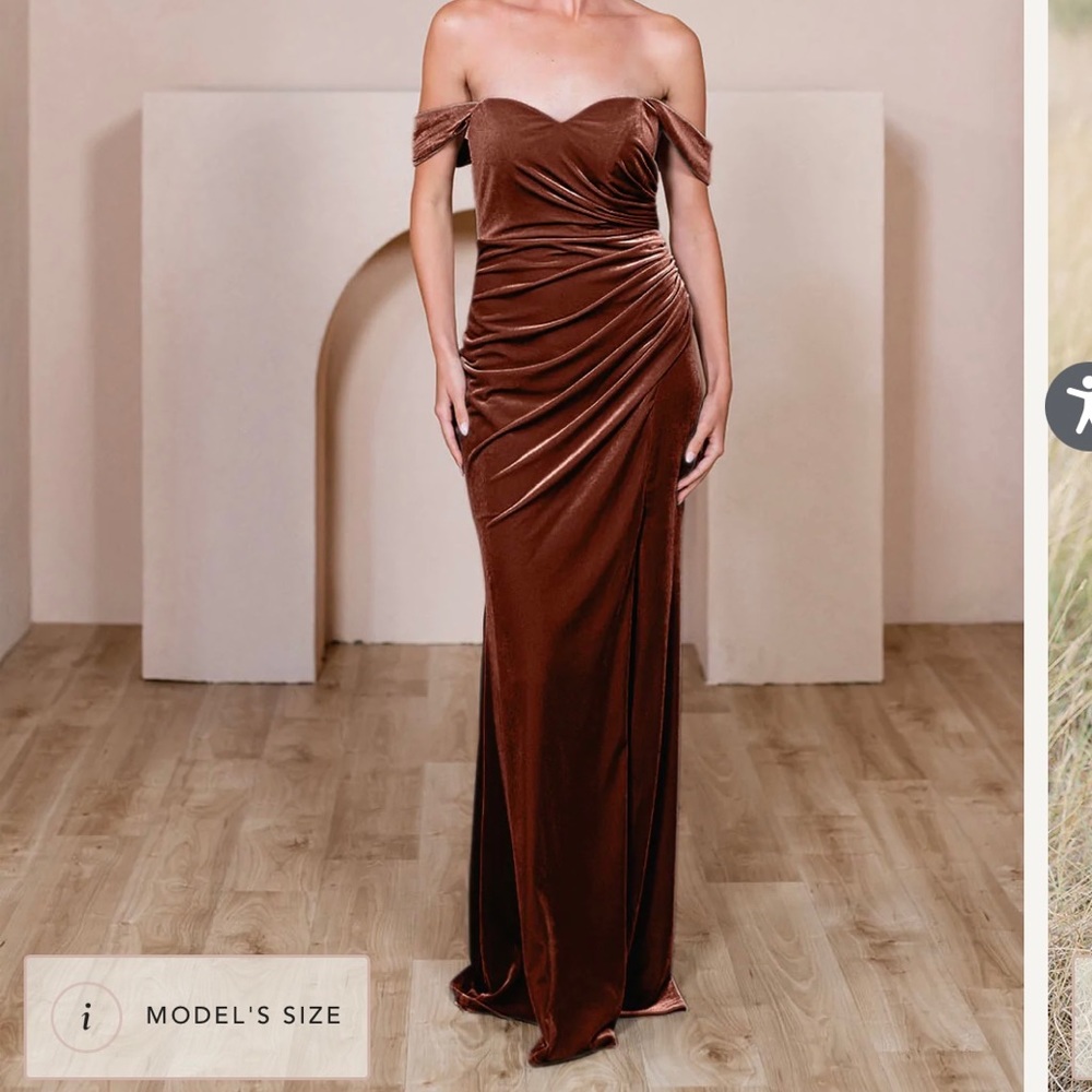 Gorgeous “Revelry brand” bridesmaid dress. COLOR: terracotta